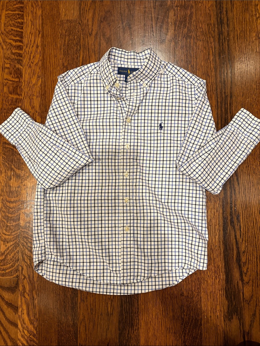 Polo by Ralph Lauren Boy’s Blue & White Check Button-Down Shirt Size M (10-12)